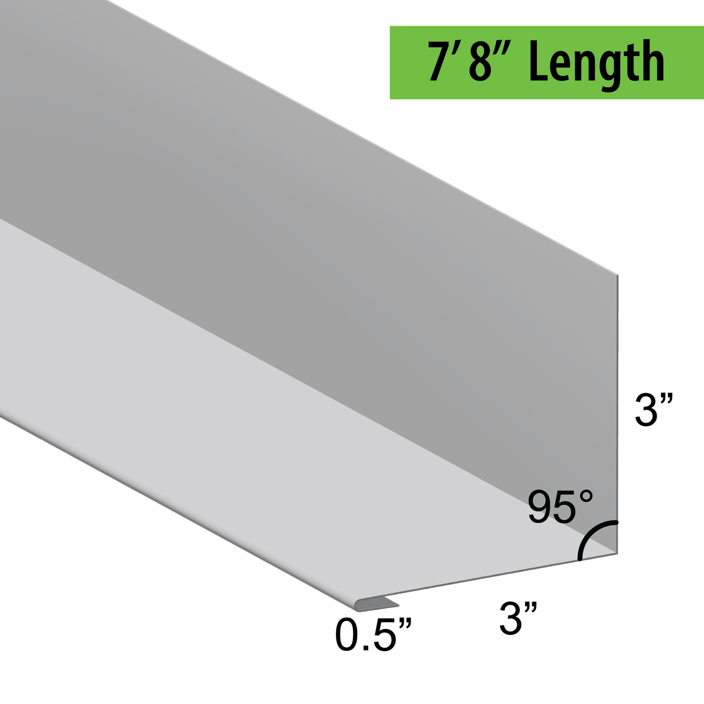 95° Hemmed Angle Flashing - 0.040 Aluminum
