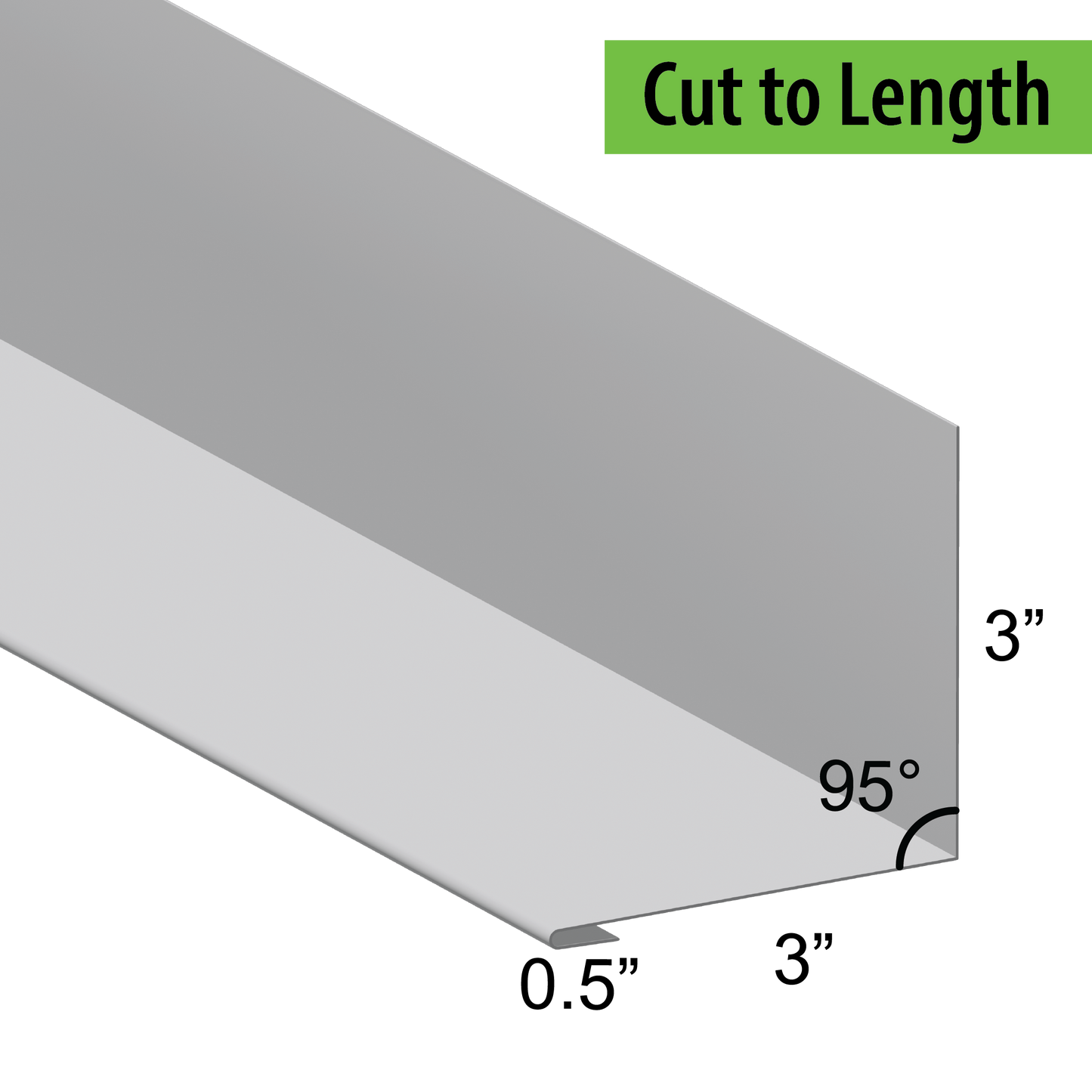95° Hemmed Angle Flashing - 0.040 Aluminum