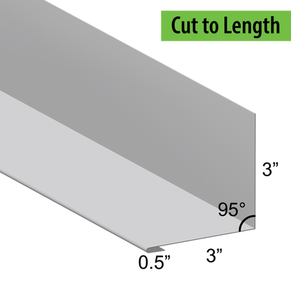 95° Hemmed Angle Flashing - 0.040 Aluminum