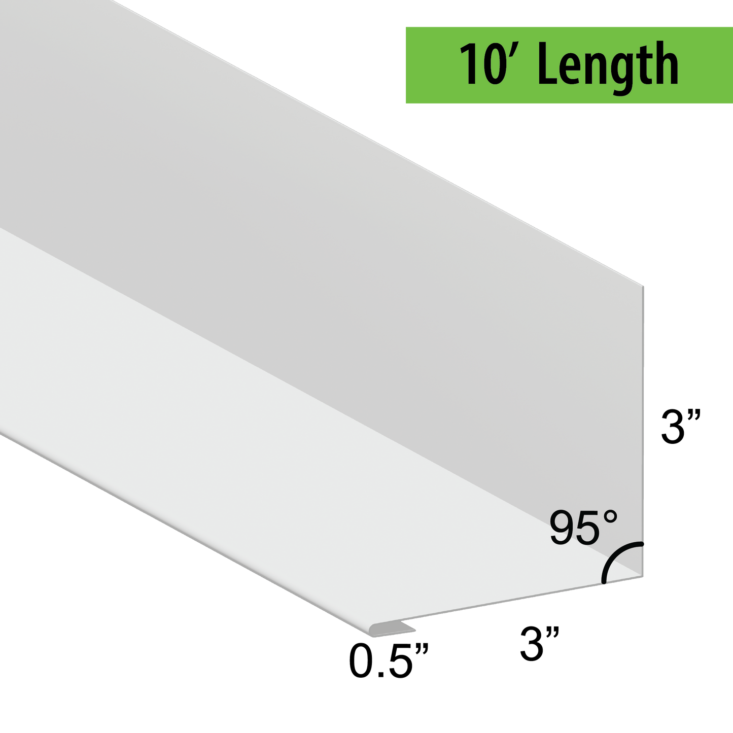 95° Hemmed Angle Flashing - 0.040 Aluminum