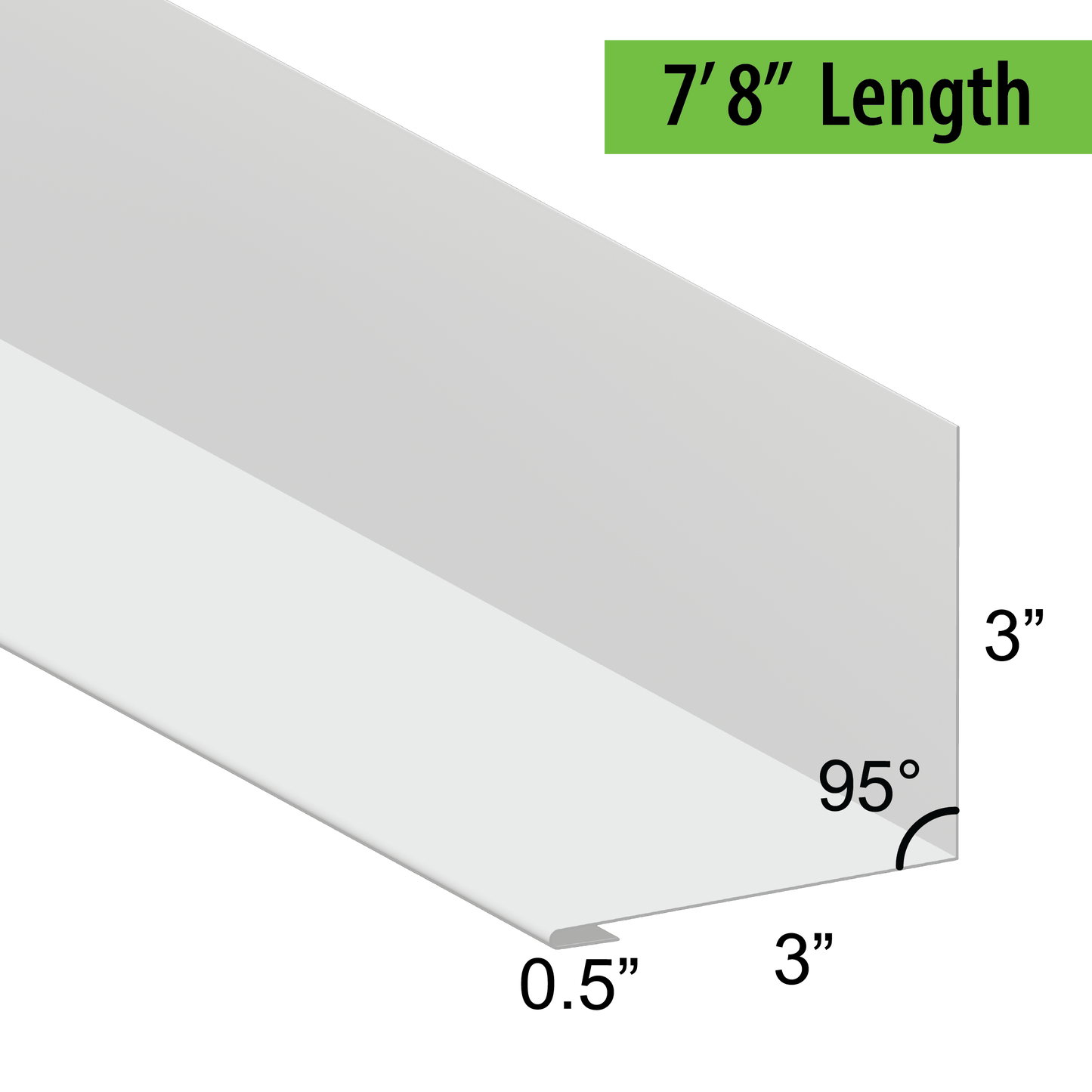 95° Hemmed Angle Flashing - 0.040 Aluminum