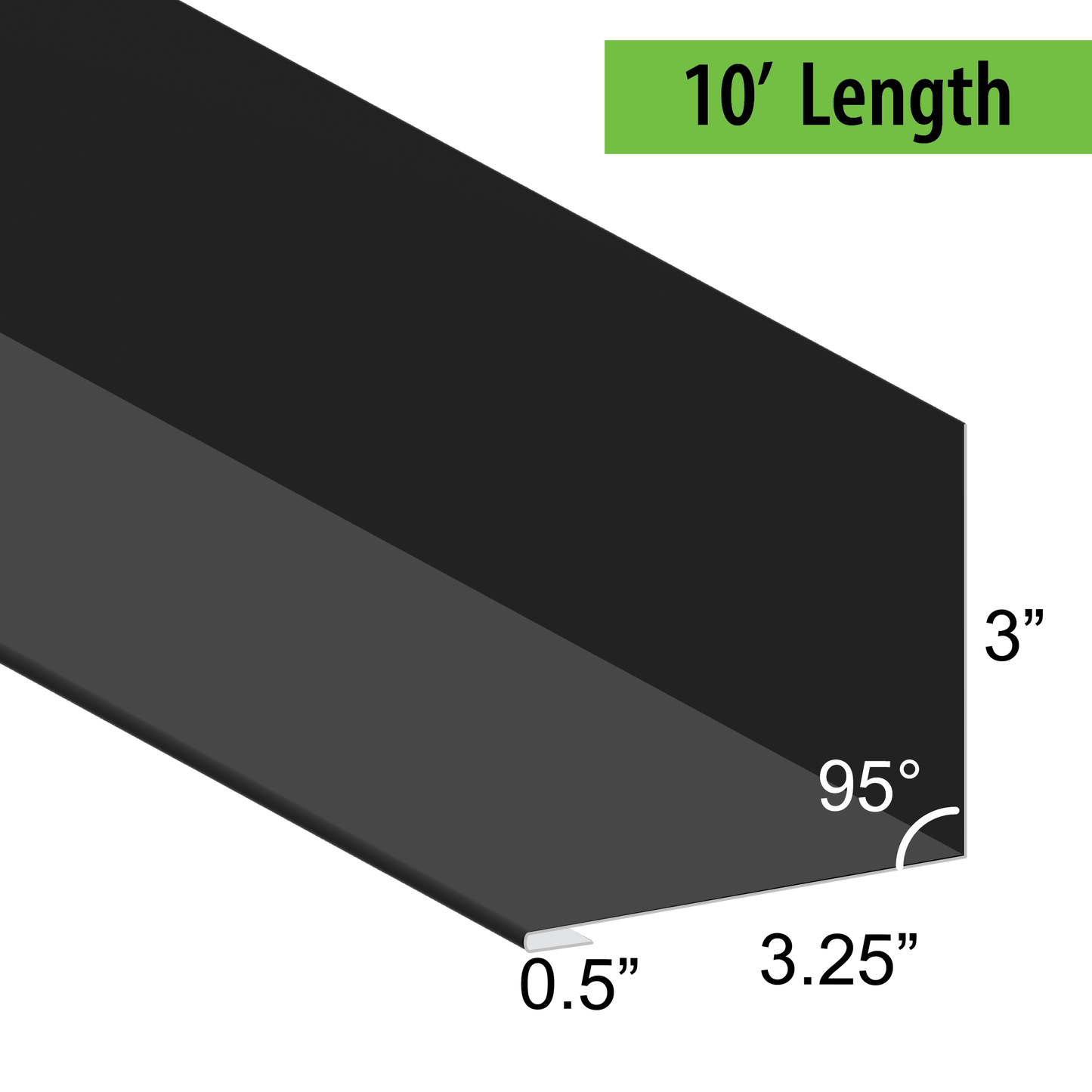 95° Hemmed Angle Flashing - 0.040 Aluminum
