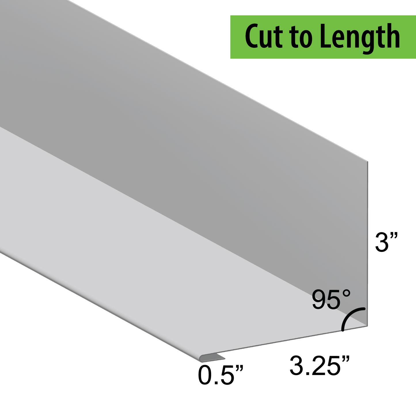 95° Hemmed Angle Flashing - 0.040 Aluminum