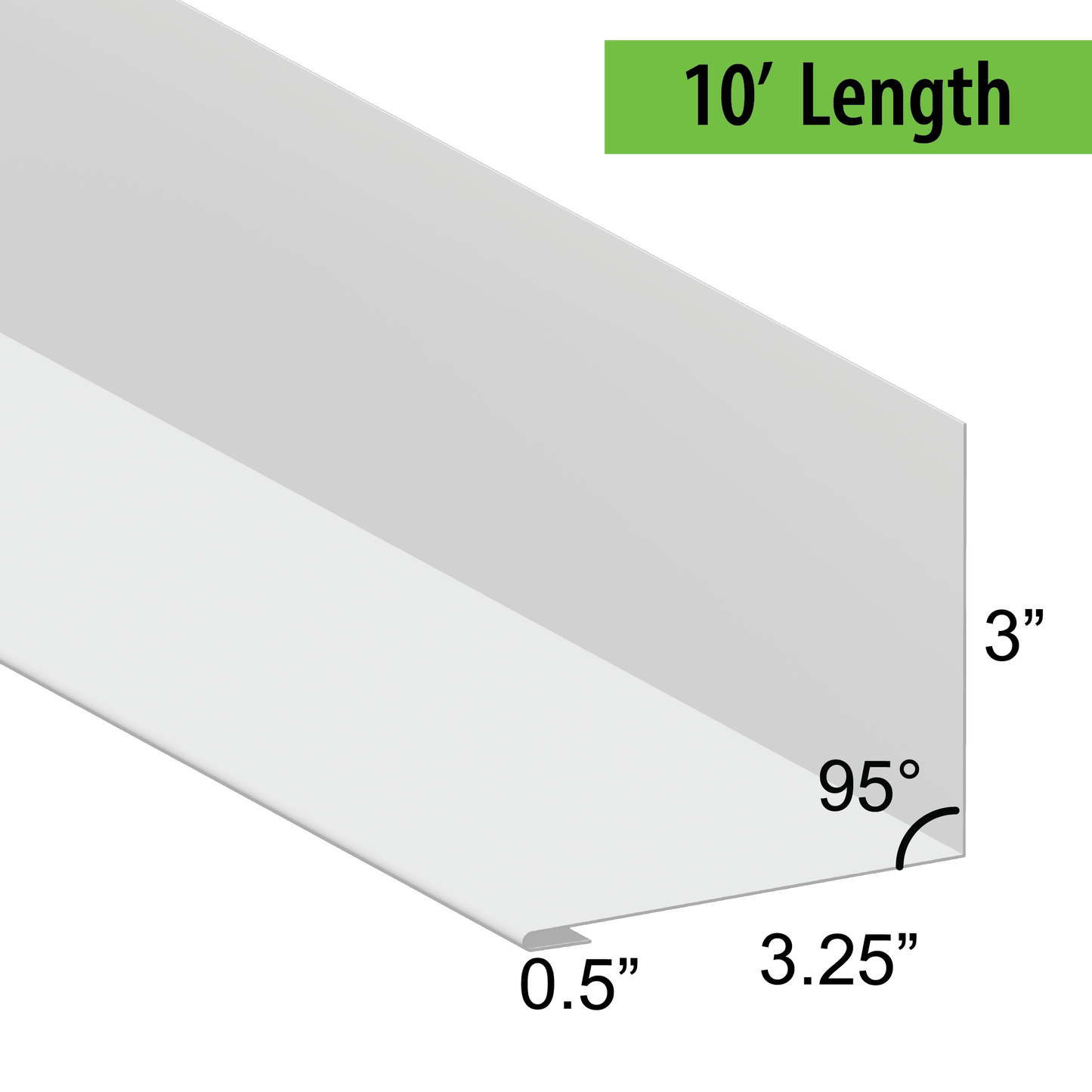 95° Hemmed Angle Flashing - 0.040 Aluminum