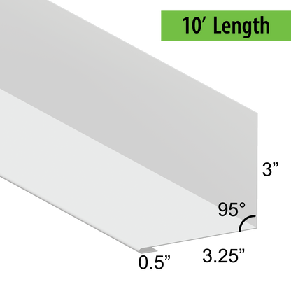 95° Hemmed Angle Flashing - 0.040 Aluminum