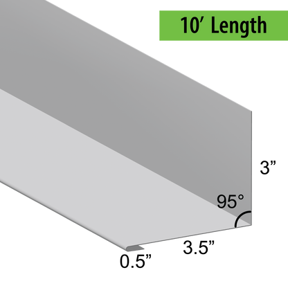 95° Hemmed Angle Flashing - 0.040 Aluminum
