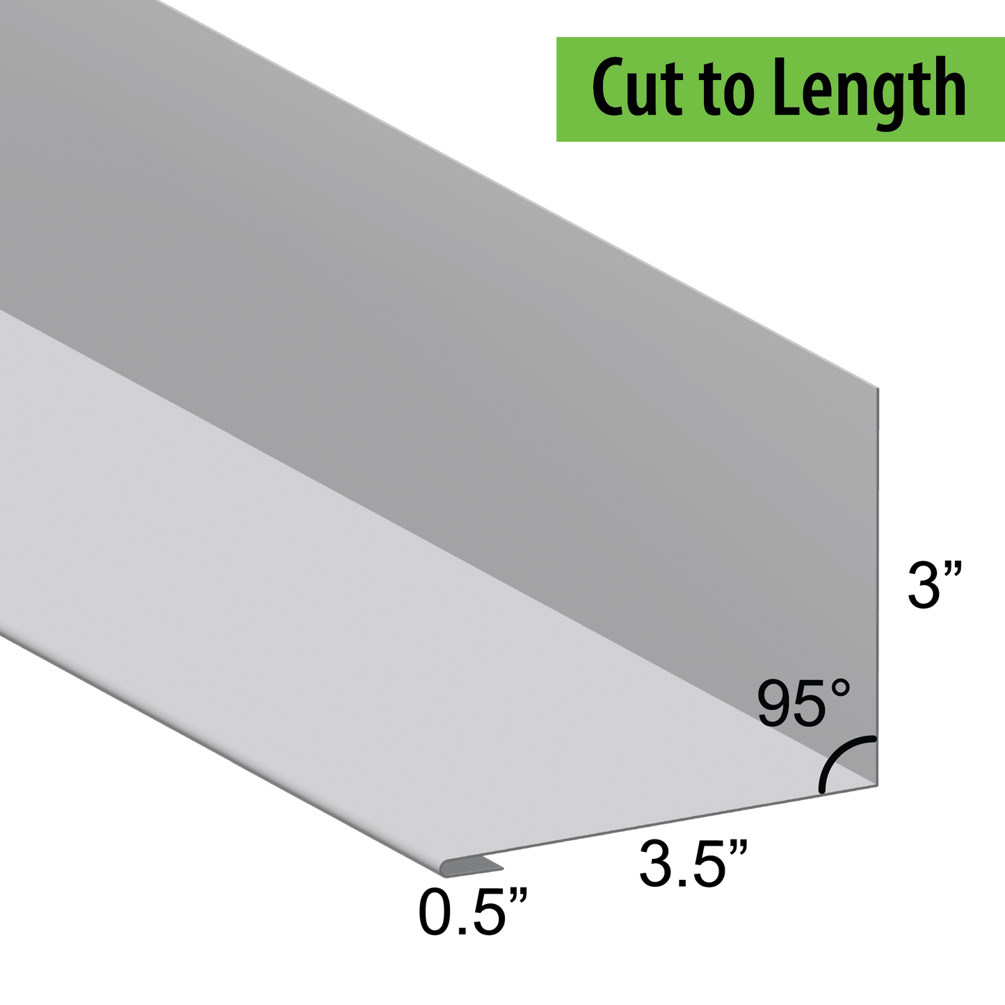 95° Hemmed Angle Flashing - 0.040 Aluminum