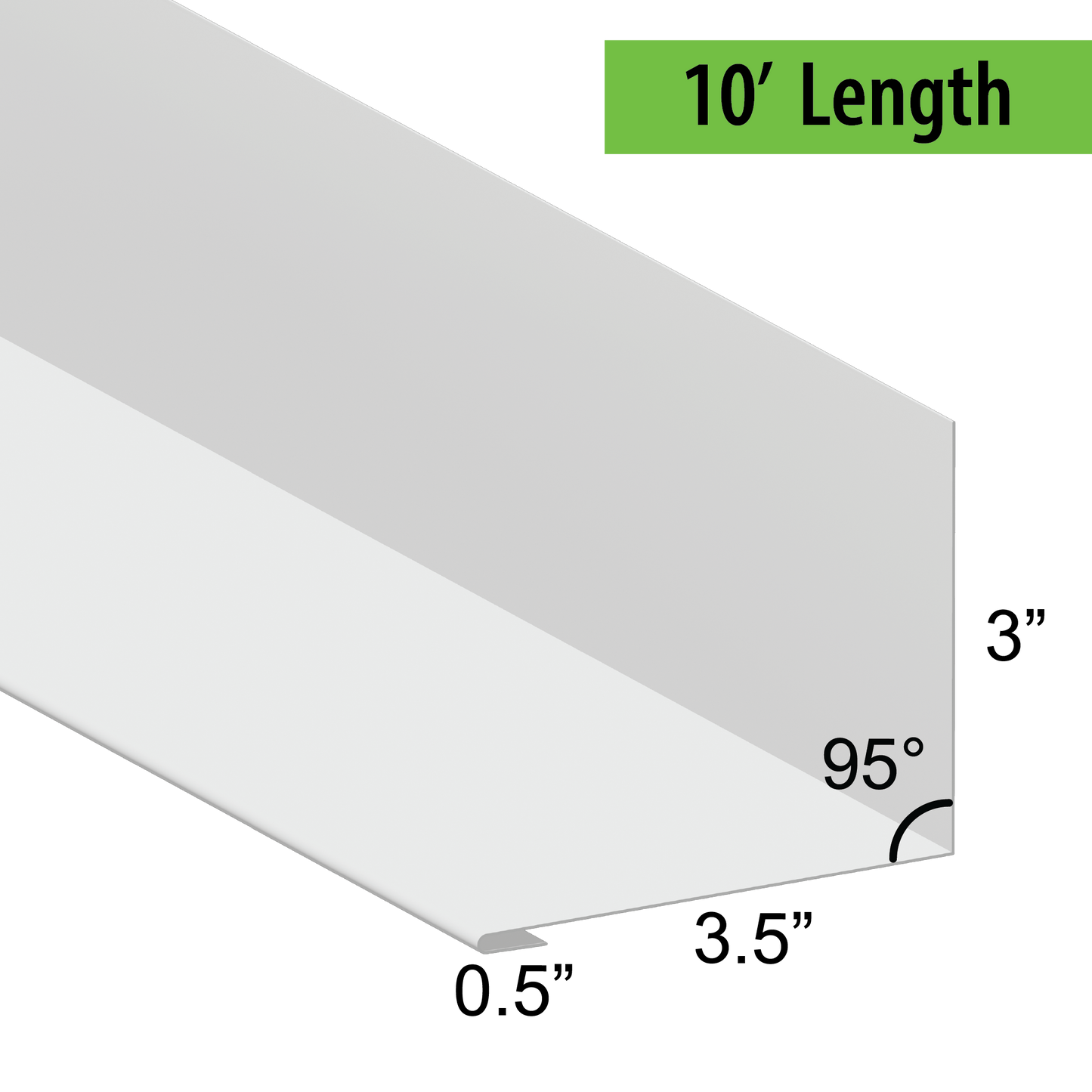 95° Hemmed Angle Flashing - 0.040 Aluminum
