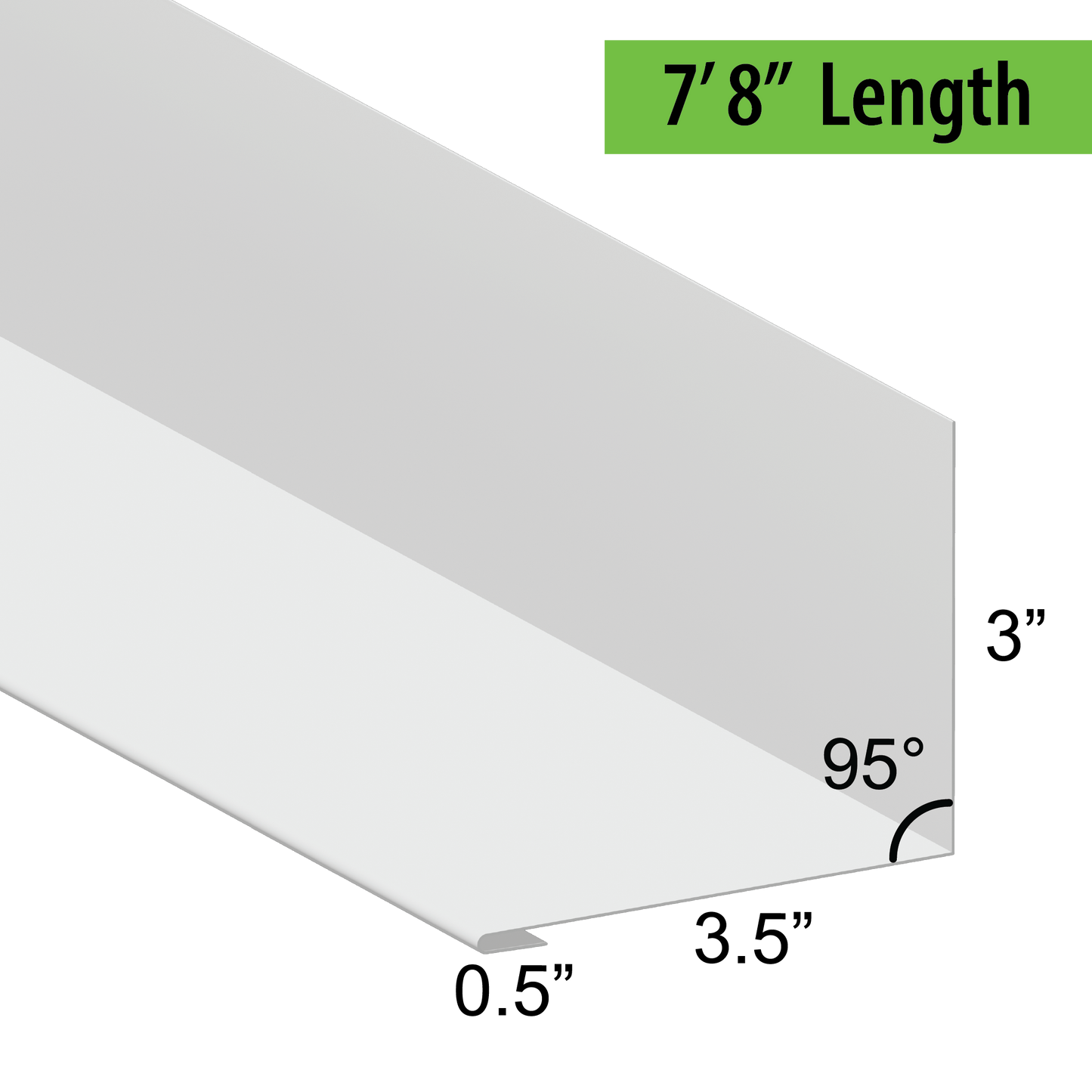 95° Hemmed Angle Flashing - 0.040 Aluminum