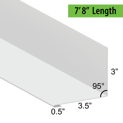 95° Hemmed Angle Flashing - 0.040 Aluminum