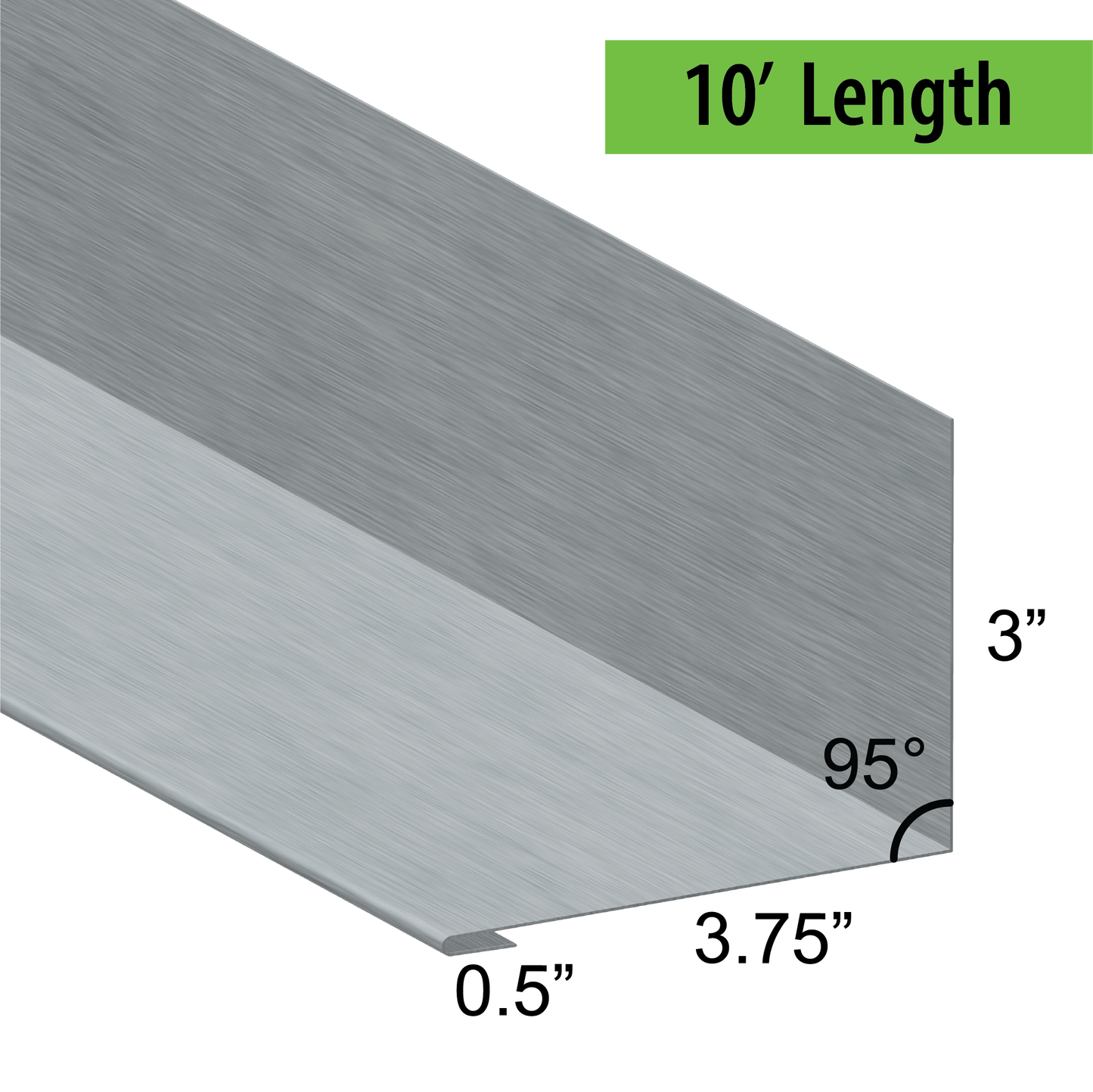 95° Hemmed Angle Flashing - 0.040 Aluminum