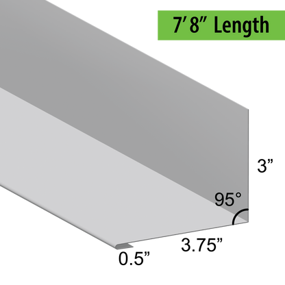 95° Hemmed Angle Flashing - 0.040 Aluminum