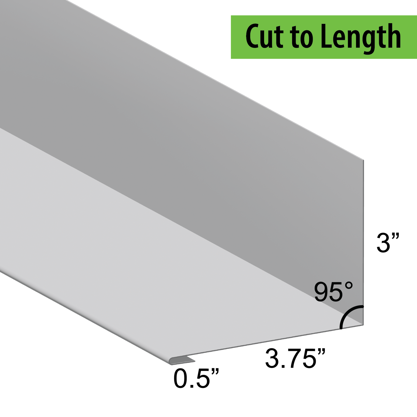 95° Hemmed Angle Flashing - 0.040 Aluminum