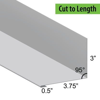 95° Hemmed Angle Flashing - 0.040 Aluminum