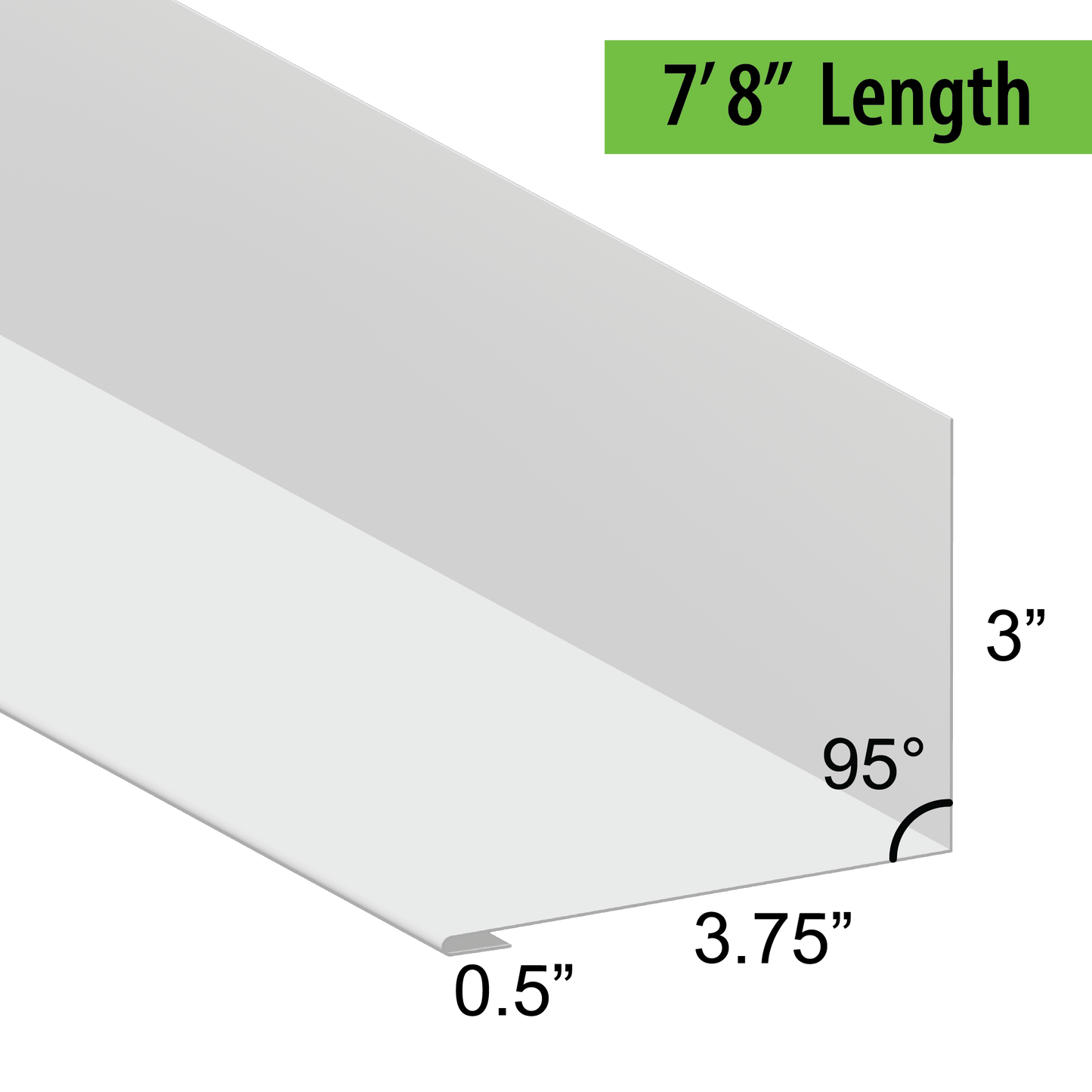 95° Hemmed Angle Flashing - 0.040 Aluminum