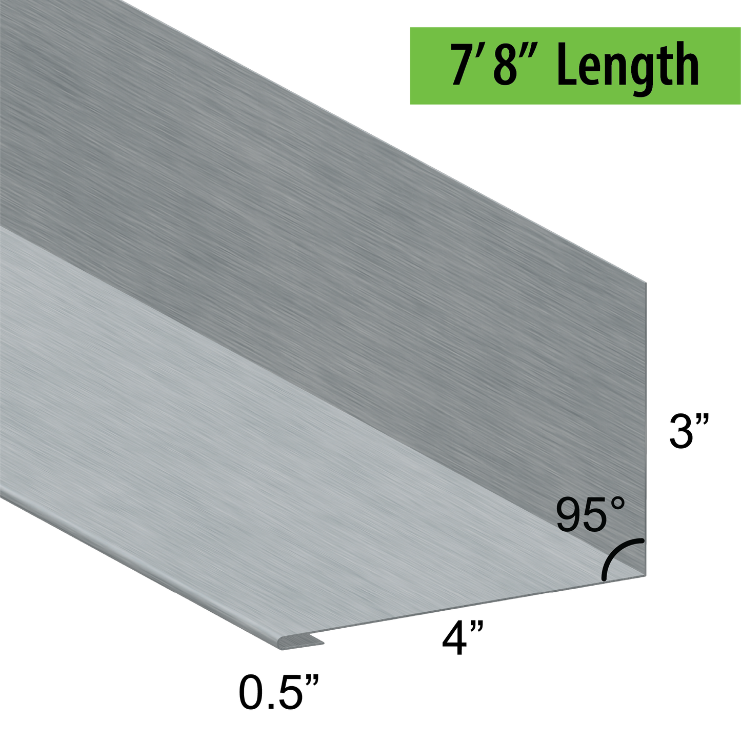 95° Hemmed Angle Flashing - 0.040 Aluminum