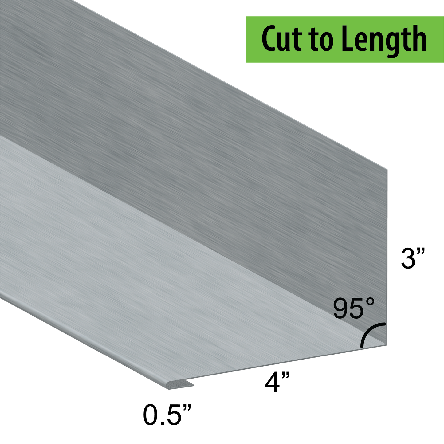 95° Hemmed Angle Flashing - 0.040 Aluminum