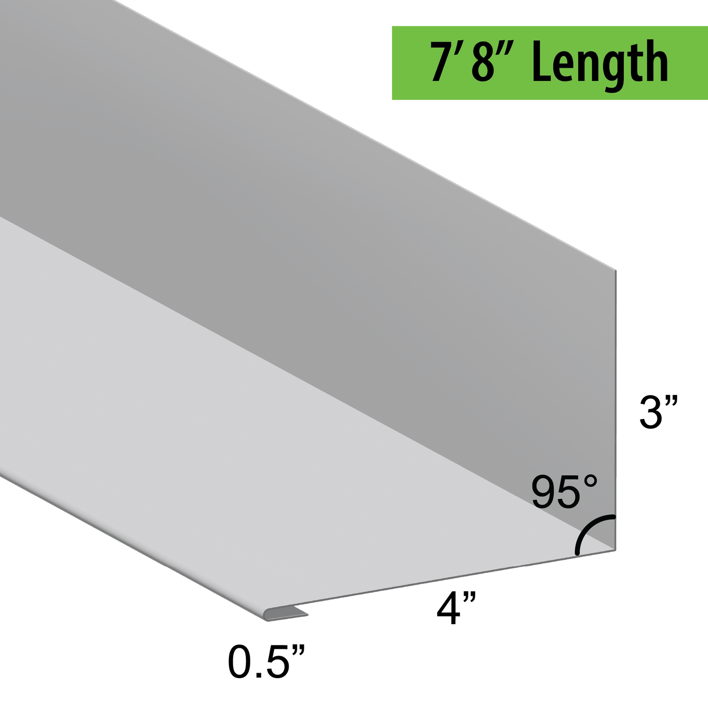 95° Hemmed Angle Flashing - 0.040 Aluminum