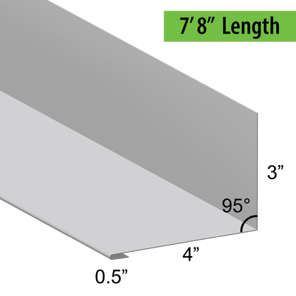 95° Hemmed Angle Flashing - 0.040 Aluminum