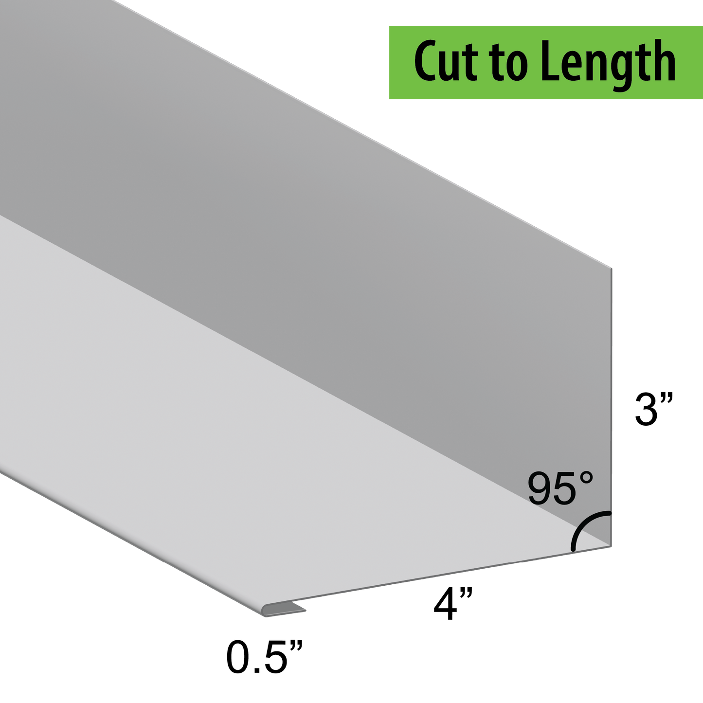 95° Hemmed Angle Flashing - 0.040 Aluminum