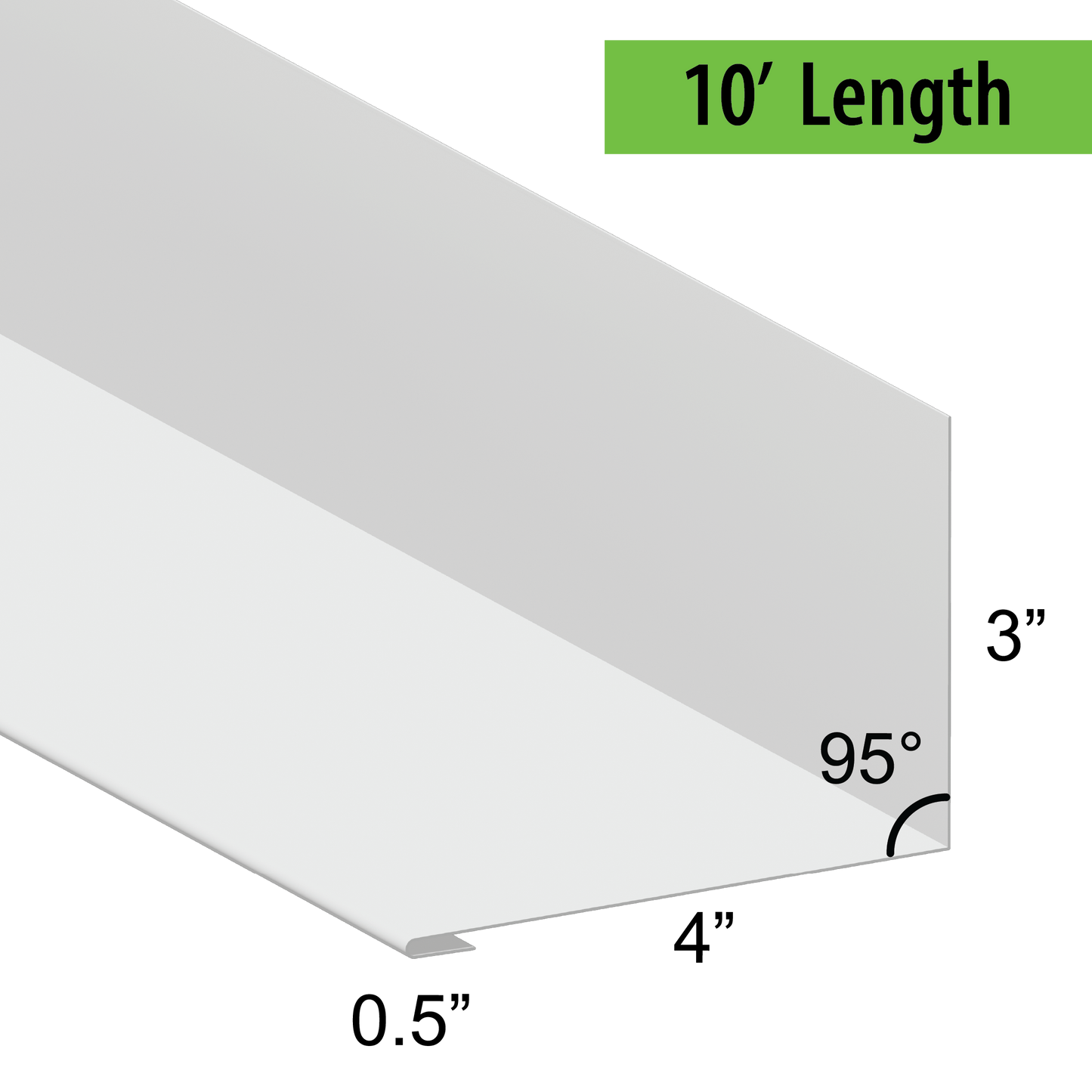 95° Hemmed Angle Flashing - 0.040 Aluminum