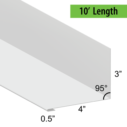 95° Hemmed Angle Flashing - 0.040 Aluminum