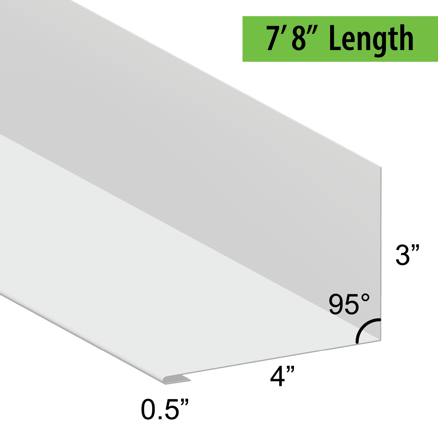 95° Hemmed Angle Flashing - 0.040 Aluminum