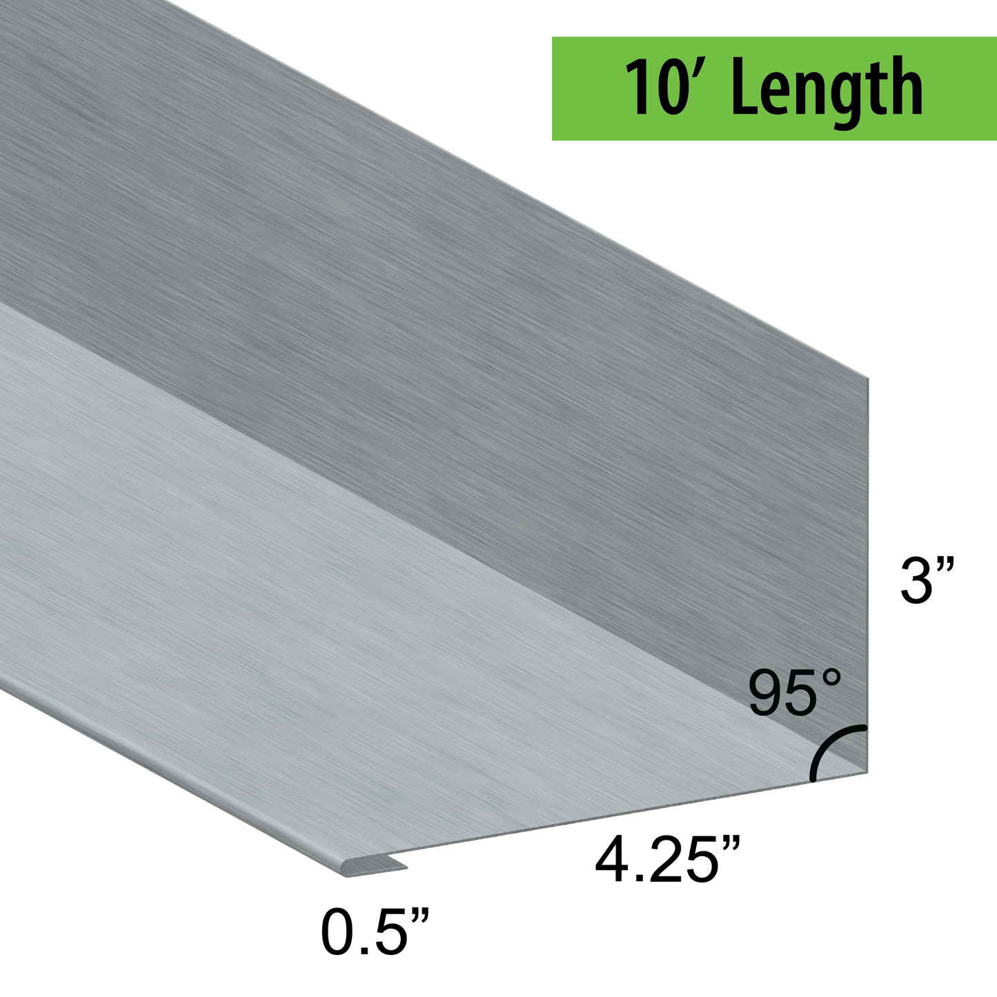 95° Hemmed Angle Flashing - 0.040 Aluminum