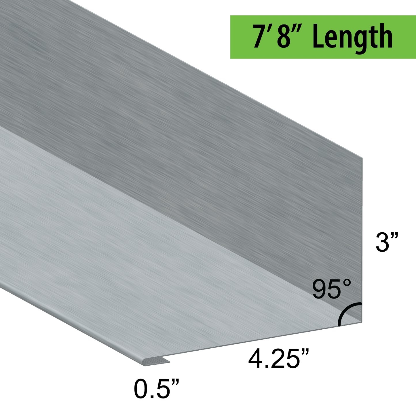 95° Hemmed Angle Flashing - 0.040 Aluminum