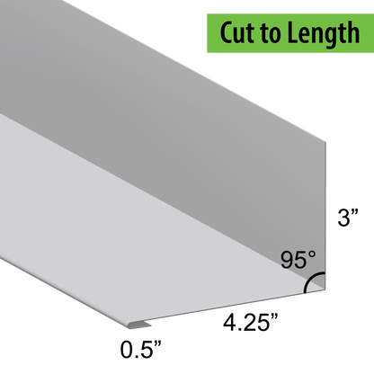 95° Hemmed Angle Flashing - 0.040 Aluminum