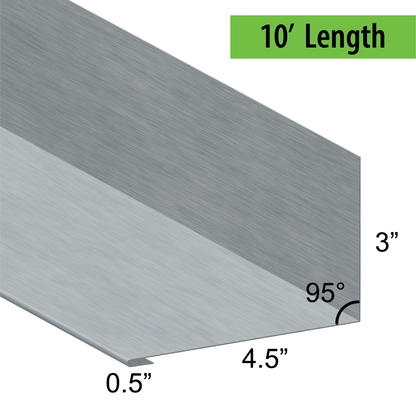 95° Hemmed Angle Flashing - 0.040 Aluminum