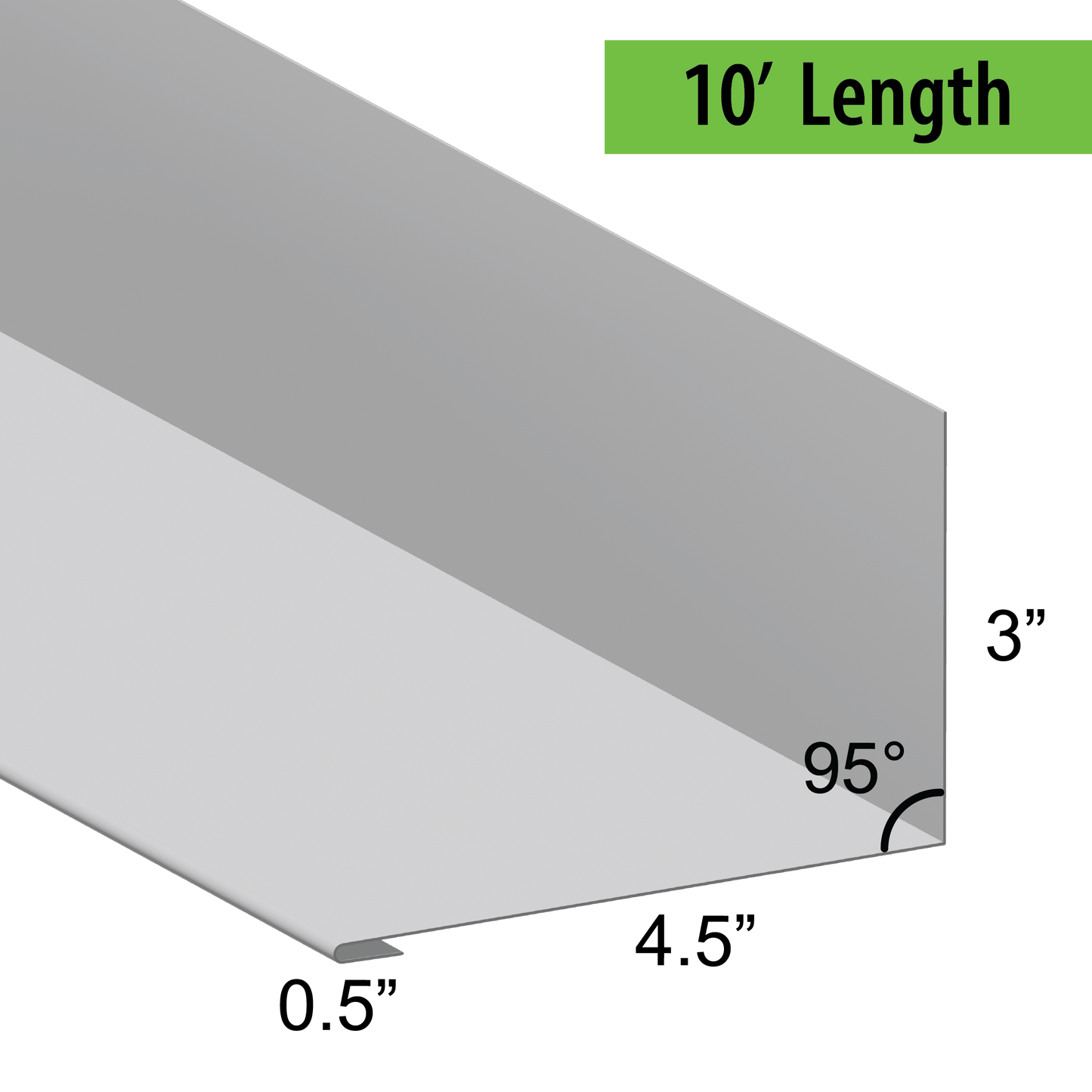 95° Hemmed Angle Flashing - 0.040 Aluminum