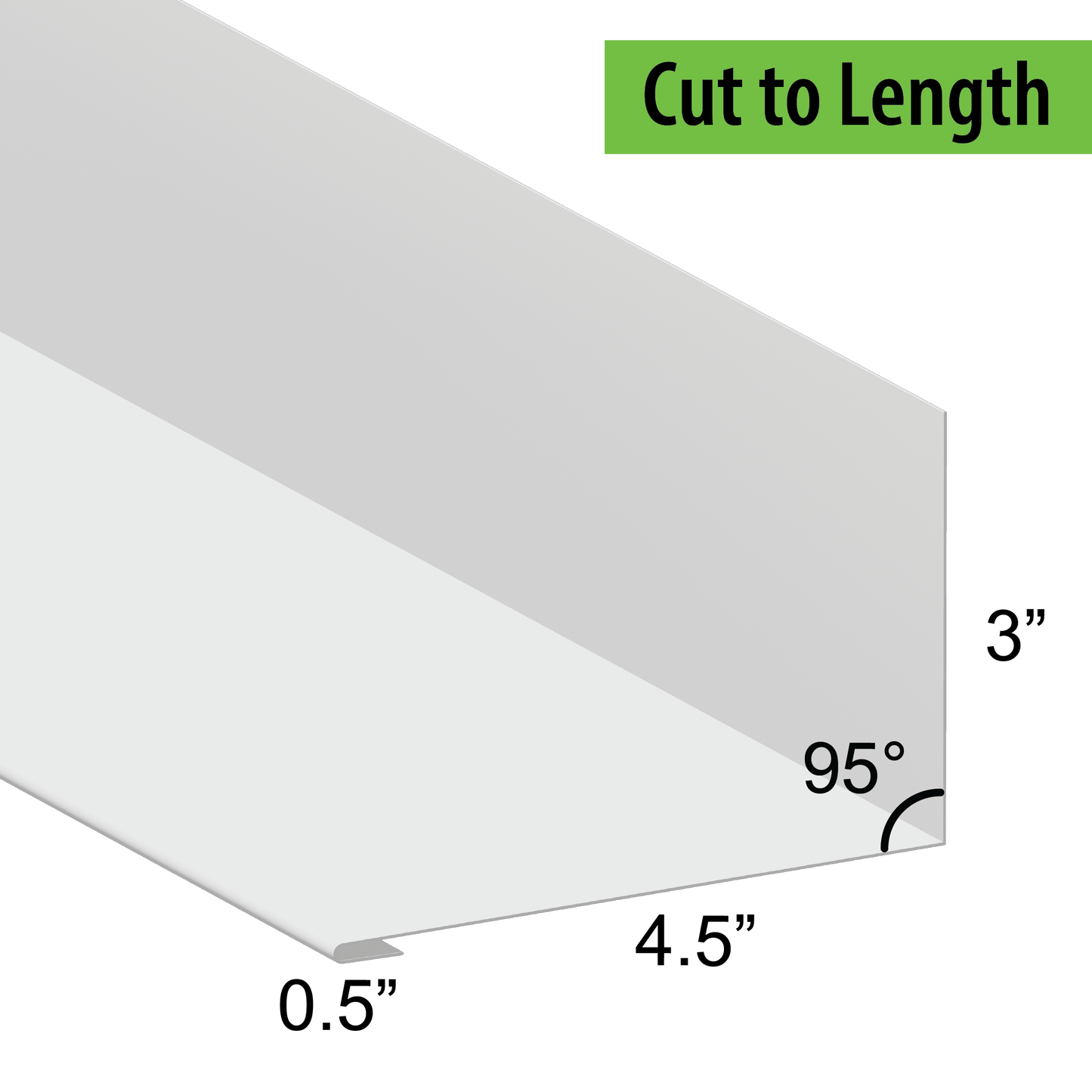 95° Hemmed Angle Flashing - 0.040 Aluminum