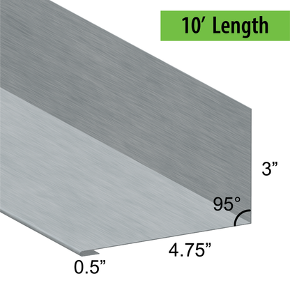 95° Hemmed Angle Flashing - 0.040 Aluminum