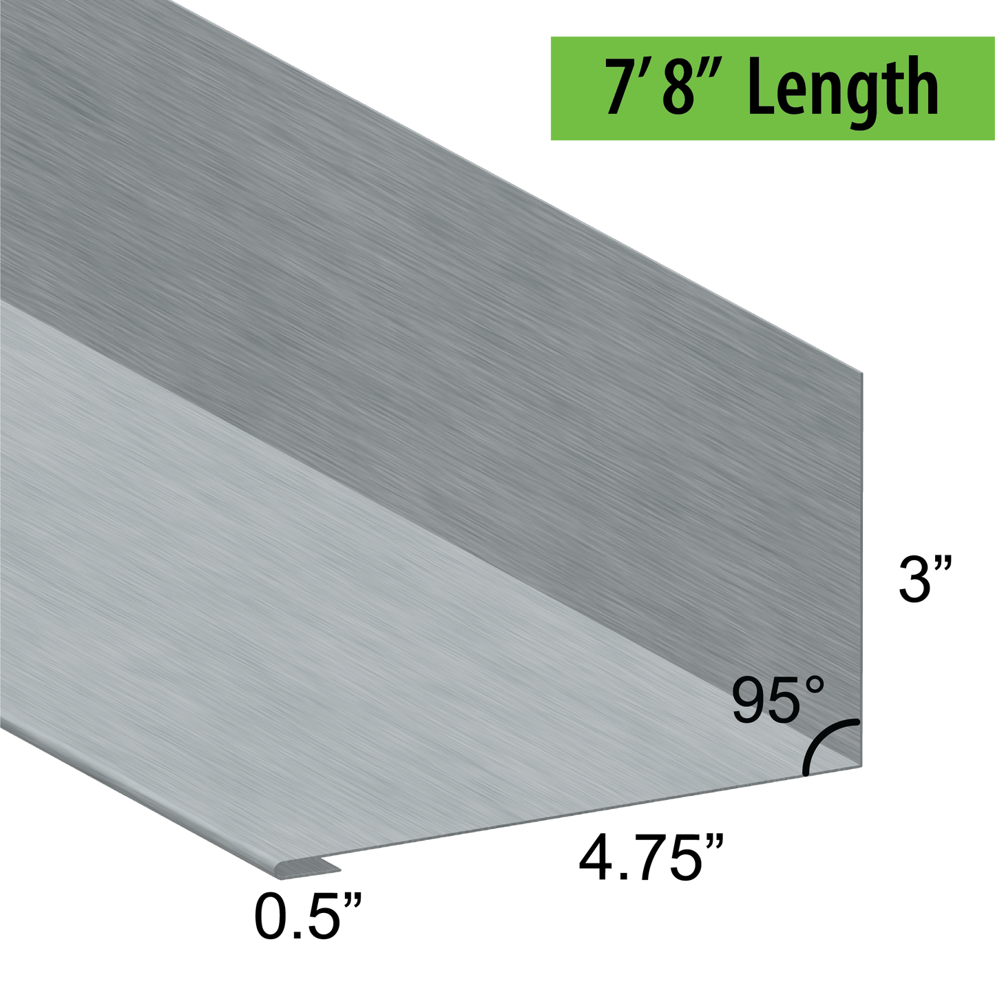 95° Hemmed Angle Flashing - 0.040 Aluminum