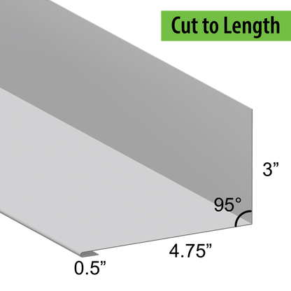 95° Hemmed Angle Flashing - 0.040 Aluminum