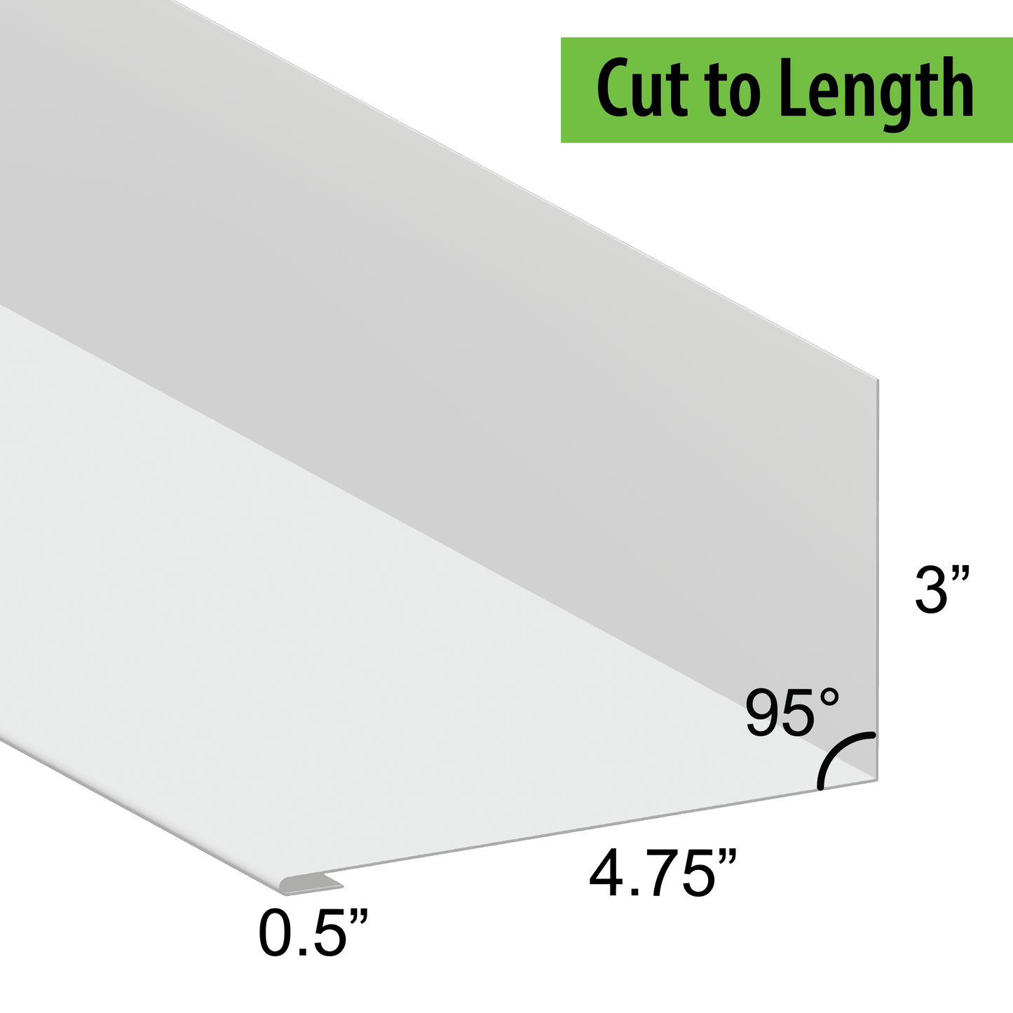 95° Hemmed Angle Flashing - 0.040 Aluminum