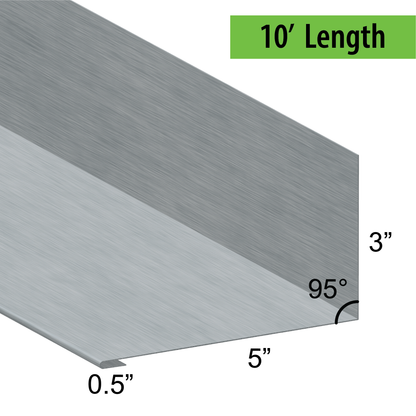 95° Hemmed Angle Flashing - 0.040 Aluminum