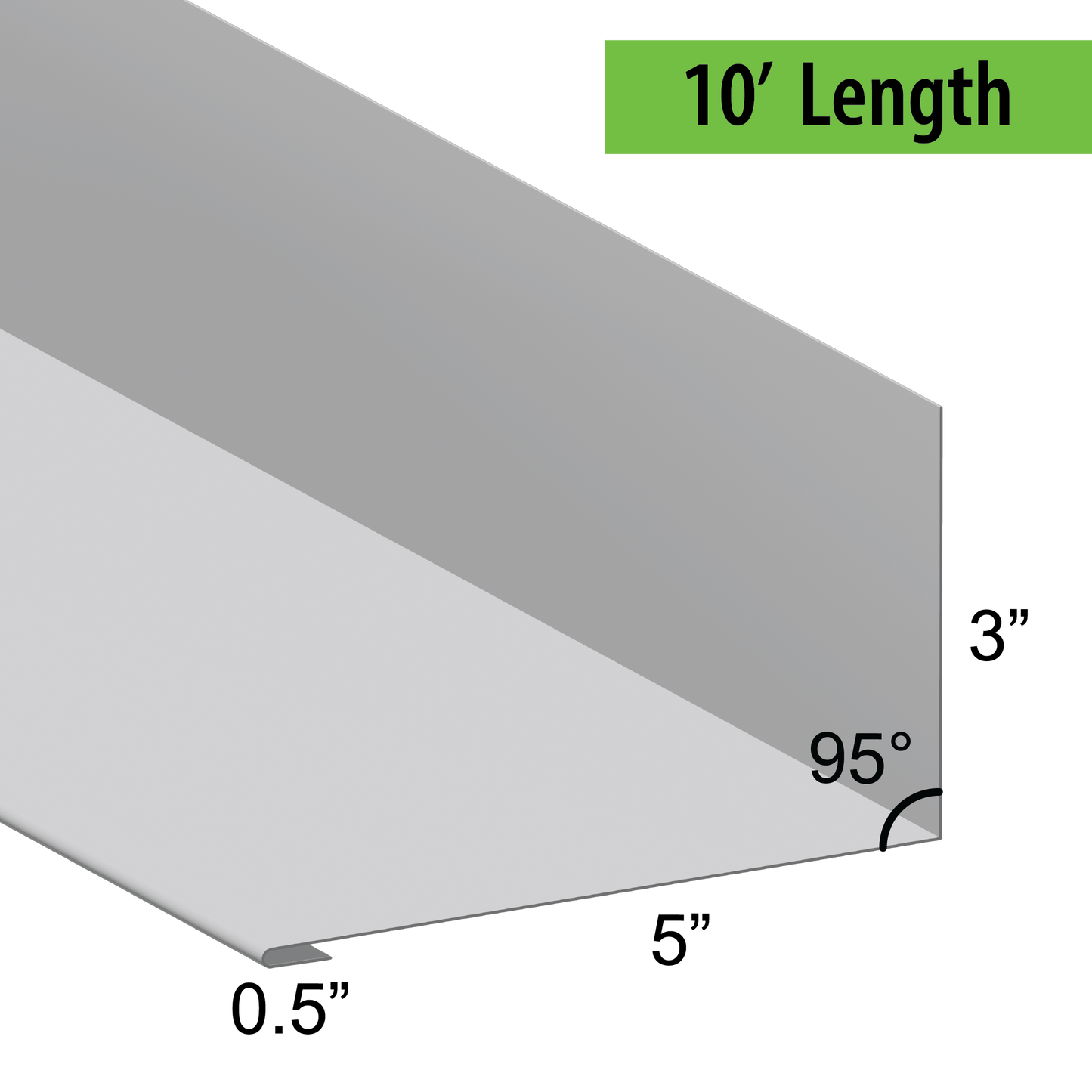 95° Hemmed Angle Flashing - 0.040 Aluminum