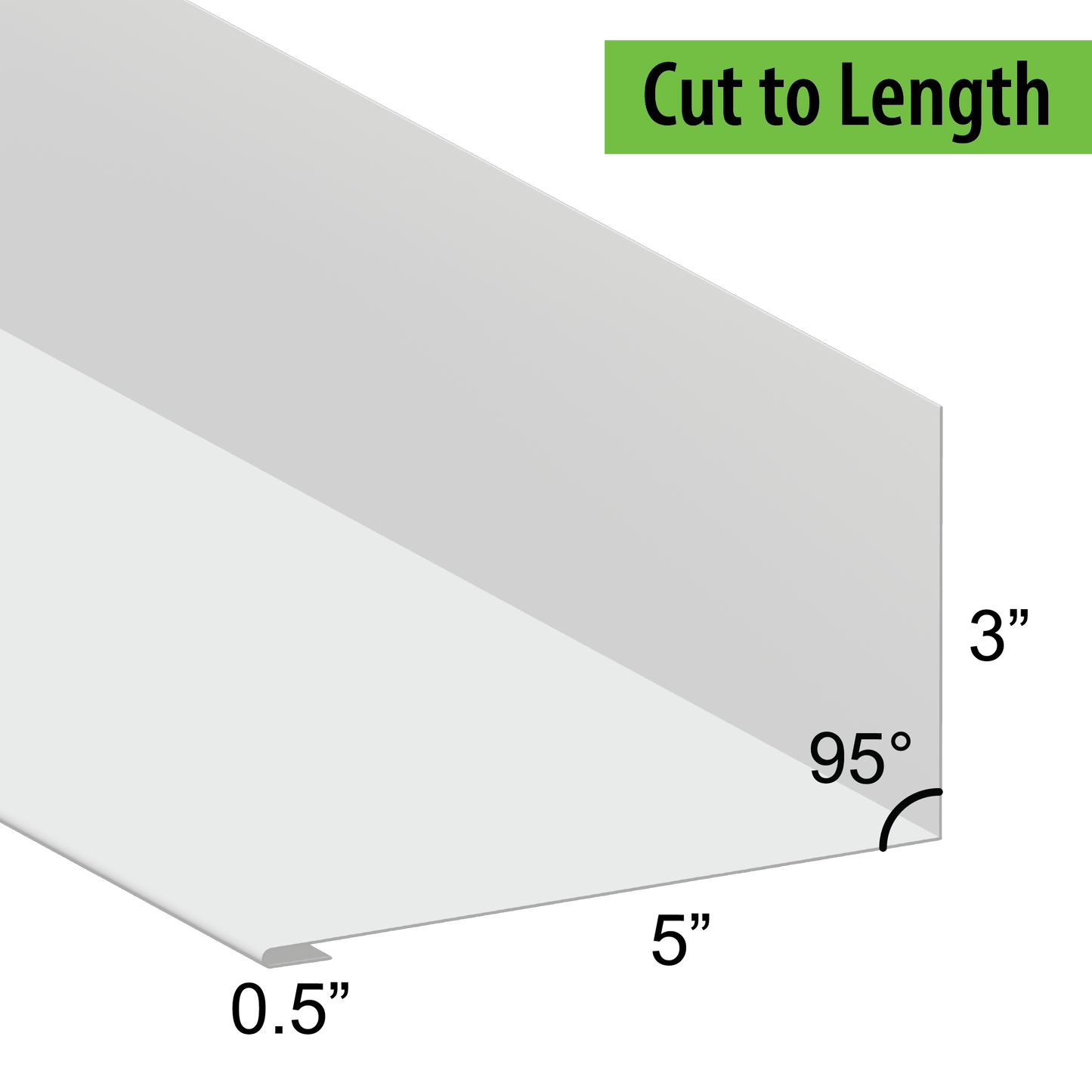 95° Hemmed Angle Flashing - 0.040 Aluminum