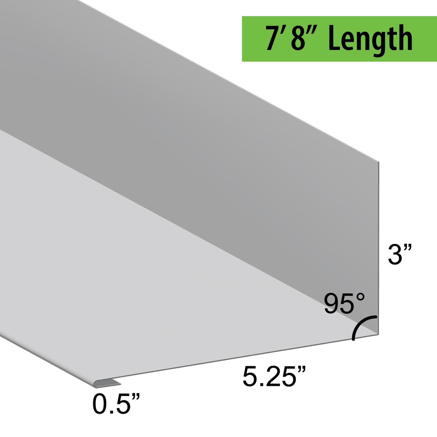 95° Hemmed Angle Flashing - 0.040 Aluminum