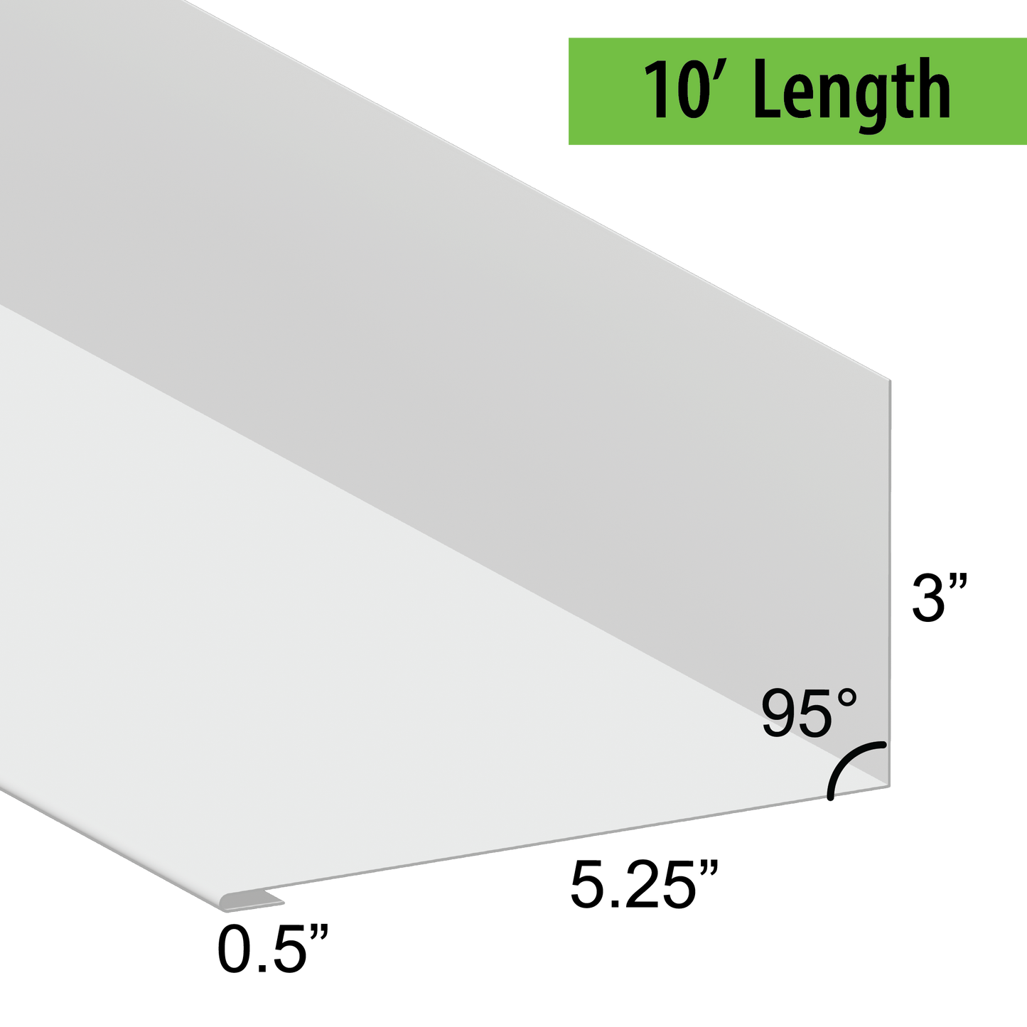 95° Hemmed Angle Flashing - 0.040 Aluminum