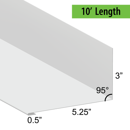 95° Hemmed Angle Flashing - 0.040 Aluminum