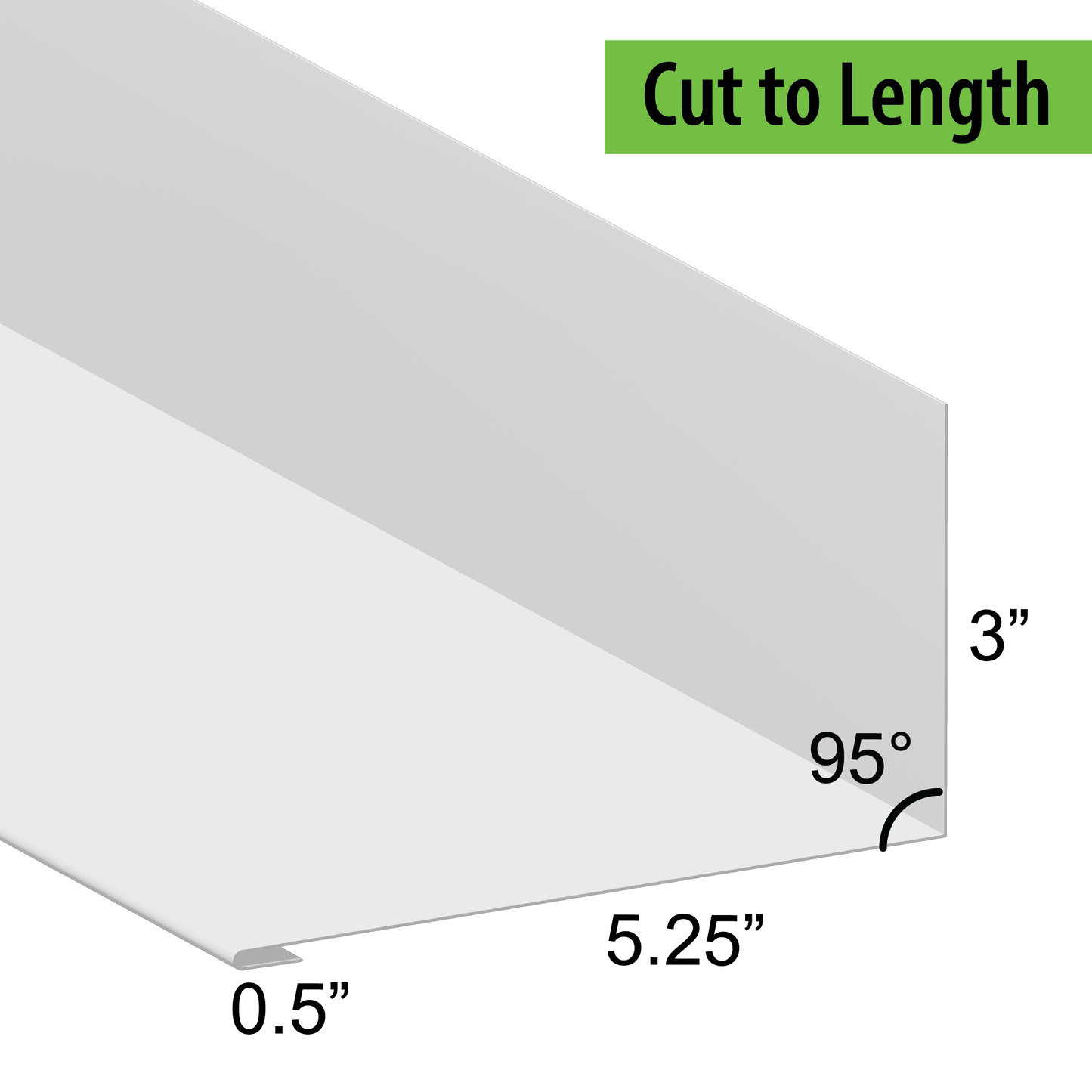 95° Hemmed Angle Flashing - 0.040 Aluminum