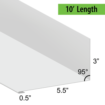95° Hemmed Angle Flashing - 0.040 Aluminum