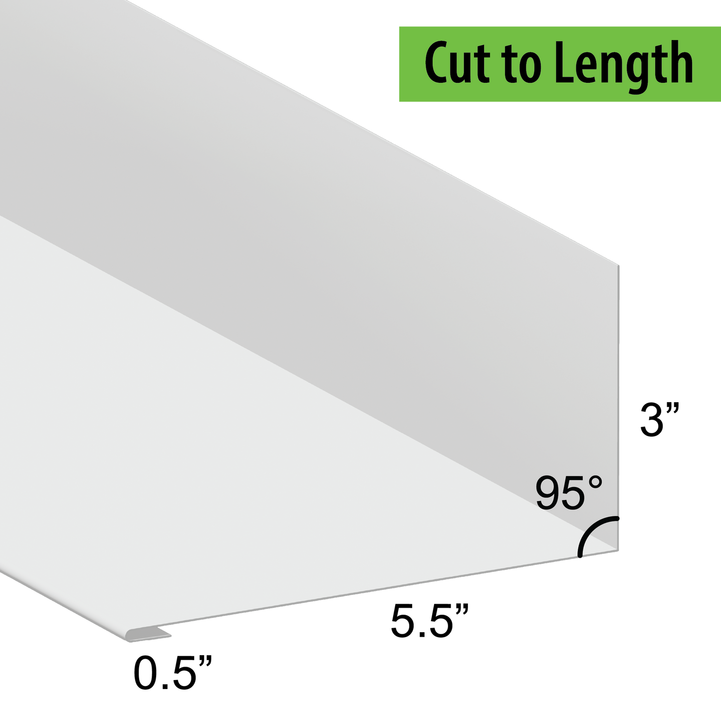 95° Hemmed Angle Flashing - 0.040 Aluminum
