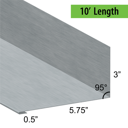 95° Hemmed Angle Flashing - 0.040 Aluminum