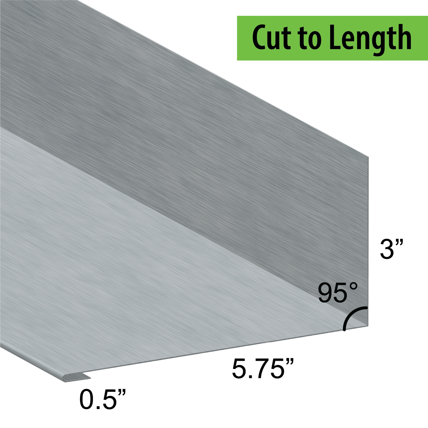 95° Hemmed Angle Flashing - 0.040 Aluminum