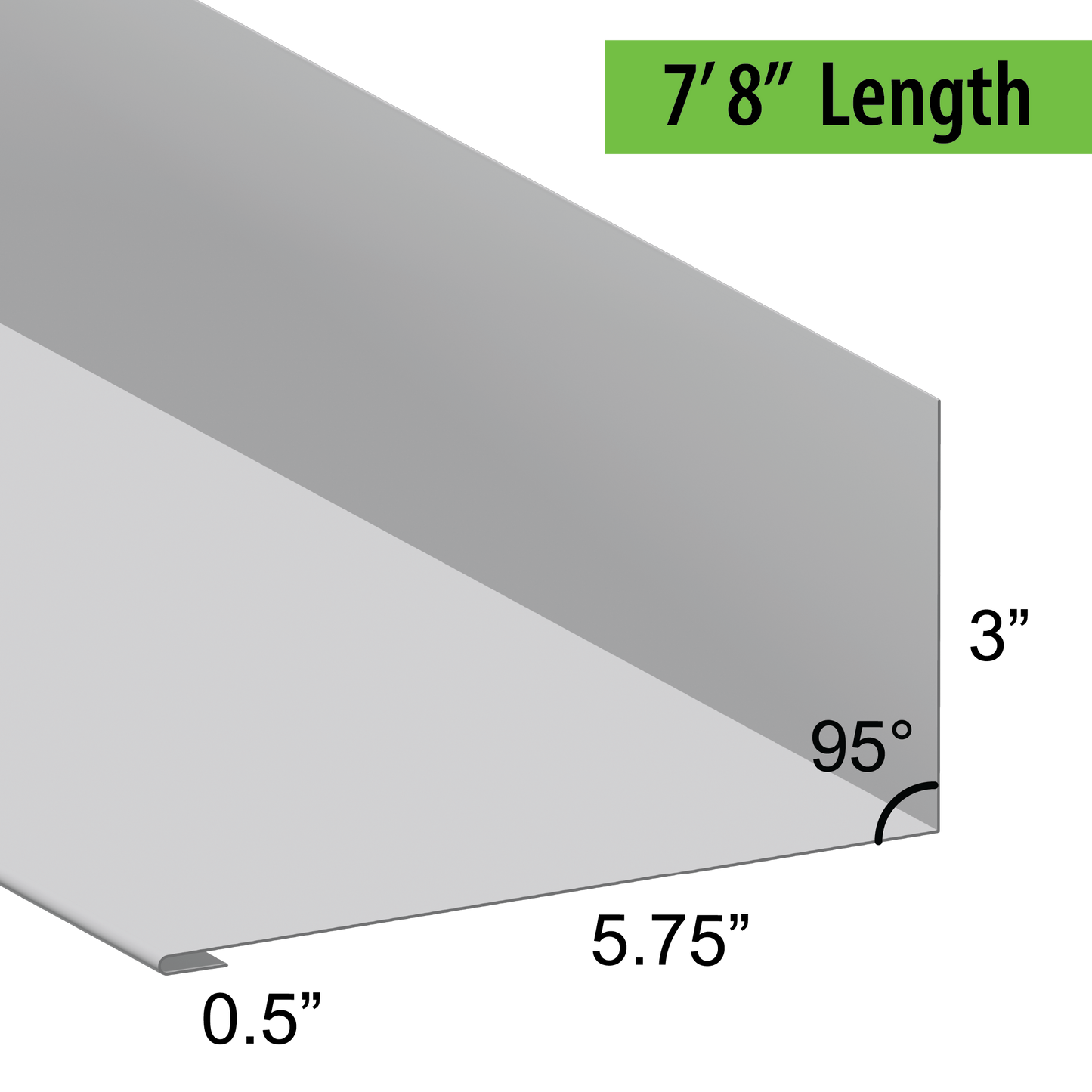 95° Hemmed Angle Flashing - 0.040 Aluminum