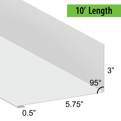 95° Hemmed Angle Flashing - 0.040 Aluminum